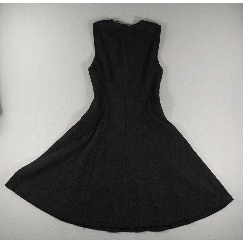 Theory Tespa Breeze Knit Dress Black Rose Jacquard Fit & Flare Size 0 Sleeveless